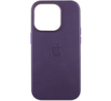 Шкіряний чохол Leather Case (AAA) with MagSafe and Animation для Apple iPhone 14 Pro (6.1") Deep Violet
