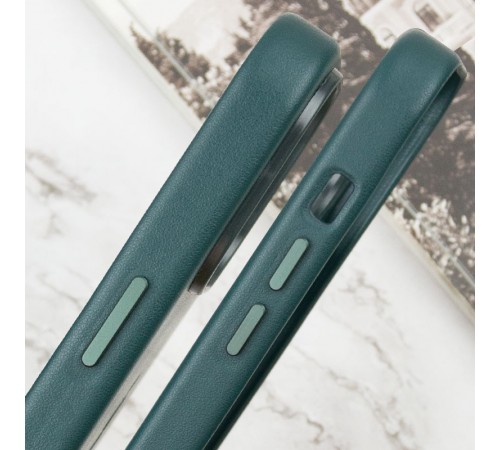 Шкіряний чохол Leather Case (AAA) with MagSafe and Animation для Apple iPhone 14 Pro Max (6.7") Forest Green Шкіряний чохол Leather Case (AAA) with MagSafe and Animation для Apple iPhone 14 Pro Max (6.7") Forest Green