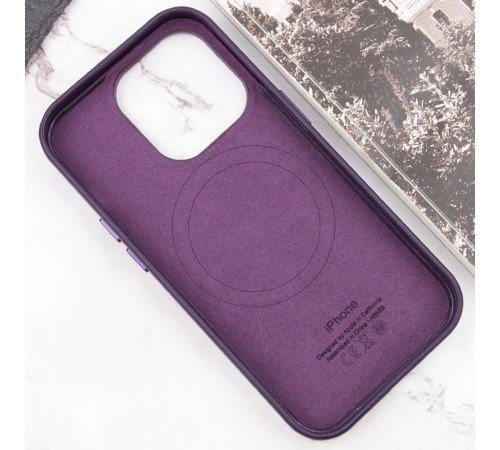 Шкіряний чохол Leather Case (AAA) with MagSafe and Animation для Apple iPhone 14 Pro Max (6.7") Deep Violet Шкіряний чохол Leather Case (AAA) with MagSafe and Animation для Apple iPhone 14 Pro Max (6.7") Deep Violet