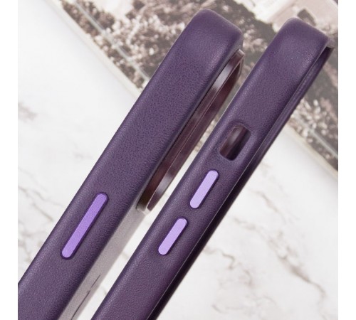 Шкіряний чохол Leather Case (AAA) with MagSafe and Animation для Apple iPhone 14 Pro Max (6.7") Deep Violet Шкіряний чохол Leather Case (AAA) with MagSafe and Animation для Apple iPhone 14 Pro Max (6.7") Deep Violet