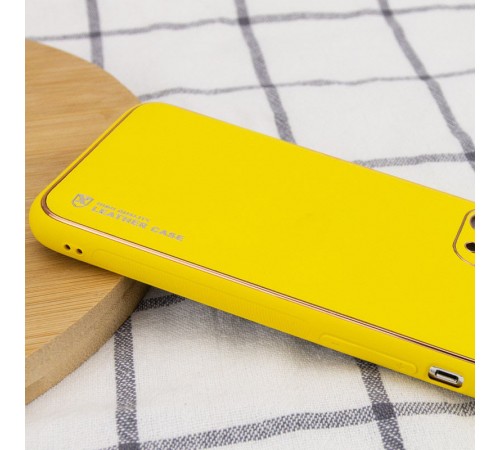 Шкіряний чохол Xshield для Apple iPhone 14 Pro (6.1") Жовтий / Yellow