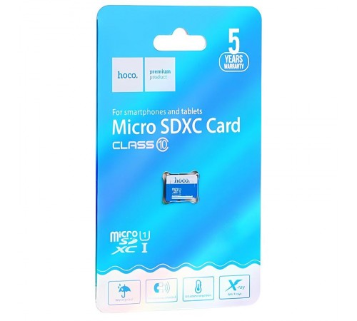 Карта пам'яті Hoco microSDHC Class 10 - 32GB (без адаптера) Blue Карта пам'яті Hoco microSDHC Class 10 - 32GB (без адаптера) Blue