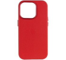 Шкіряний чохол Leather Case (AA Plus) with MagSafe для Apple iPhone 13 Pro (6.1") Crimson