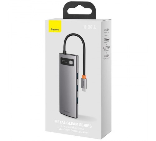 Перехідник HUB Baseus Metal Gleam Series 7-in-1 Multifunctional (WKWG020113) Сірий