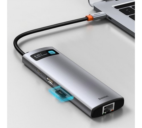 Перехідник HUB Baseus Metal Gleam Series 7-in-1 Multifunctional (WKWG020113) Сірий