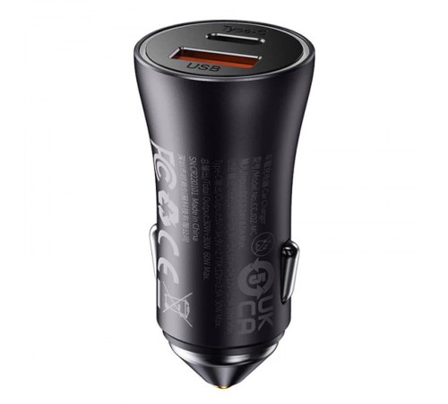 АЗП Baseus Golden Contactor Max Dual USB+Type-C 60W (CGJM0001) Темно-сірий