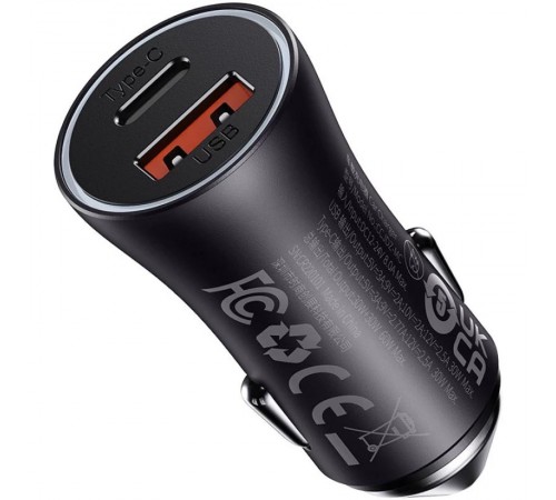 АЗП Baseus Golden Contactor Max Dual USB+Type-C 60W (CGJM0001) Темно-сірий