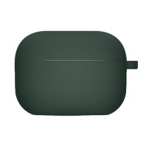 Силіконовий футляр з мікрофіброю для навушників Airpods Pro 2 / Pro Зелений / Dark green