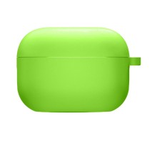 Силіконовий футляр з мікрофіброю для навушників Airpods Pro 2 / Pro Салатовий / Neon green