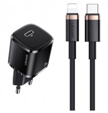 МЗП Usams US-XFK T36 20W (1USB-C) + кабель Type-C to Lightning Black
