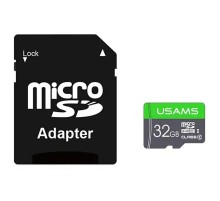Карта пам'яті USAMS US-ZB118 TF High Speed Card 32 Gb + adapter Green