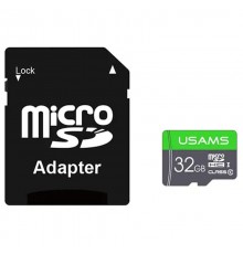 Карта пам'яті USAMS US-ZB118 TF High Speed Card 32 Gb + adapter Green