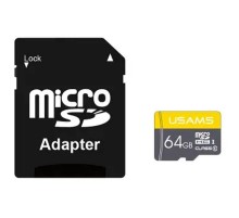 Карта пам'яті USAMS US-ZB119 TF High Speed Card 64 Gb + adapter Yellow