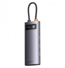 Перехідник HUB Baseus Metal Gleam Series 4-in-1 4xUSB3.0 (WKWG070013) Gray