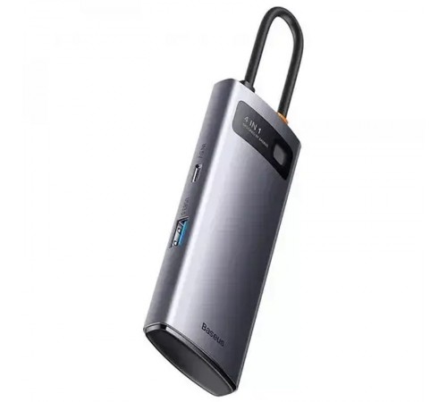 Перехідник HUB Baseus Metal Gleam Series 4-in-1 4xUSB3.0 (WKWG070013) Gray