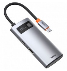 Перехідник HUB Baseus Metal Gleam Series 4-in-1 Type-C (CAHUB-CY) Gray