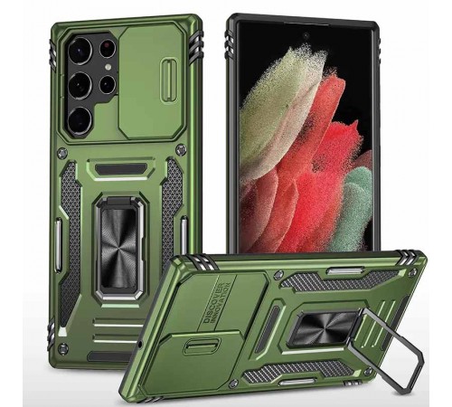 Ударостійкий чохол Camshield Army Ring для Samsung Galaxy S23 Ultra Оливковий / Army Green