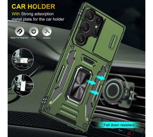 Ударостійкий чохол Camshield Army Ring для Samsung Galaxy S23 Ultra Оливковий / Army Green