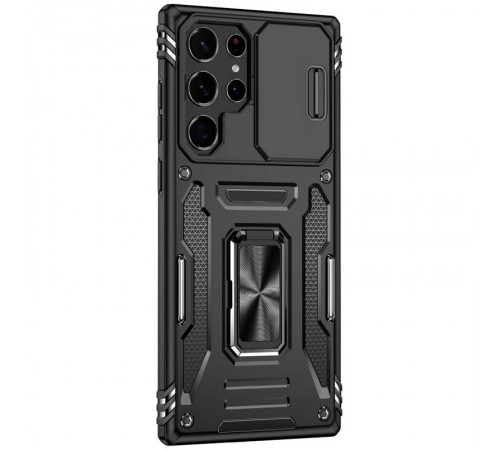 Ударостійкий чохол Camshield Army Ring для Samsung Galaxy S23 Ultra Чорний / Black