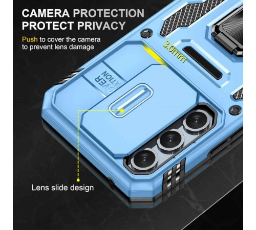 Ударостійкий чохол Camshield Army Ring для Samsung Galaxy S23+ Блакитний / Light Blue Ударостійкий чохол Camshield Army Ring для Samsung Galaxy S23+ Блакитний / Light Blue