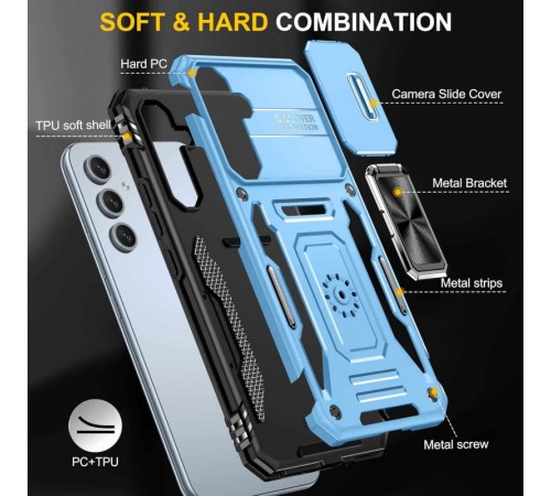 Ударостійкий чохол Camshield Army Ring для Samsung Galaxy S23+ Блакитний / Light Blue Ударостійкий чохол Camshield Army Ring для Samsung Galaxy S23+ Блакитний / Light Blue