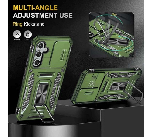 Ударостійкий чохол Camshield Army Ring для Samsung Galaxy S23+ Оливковий / Army Green Ударостійкий чохол Camshield Army Ring для Samsung Galaxy S23+ Оливковий / Army Green