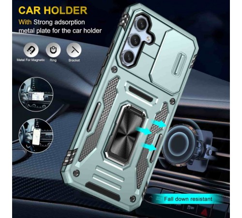 Ударостійкий чохол Camshield Army Ring для Samsung Galaxy S23+ Зелений / Light Green