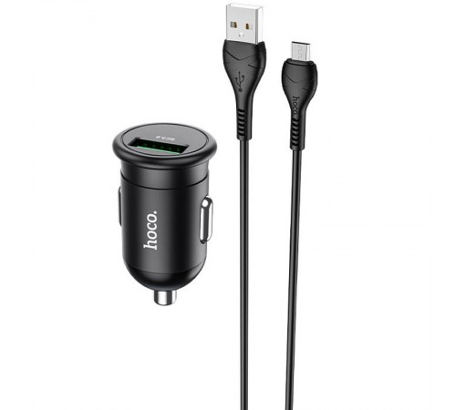 АЗП Hoco Z43 Mighty QC3.0 18W (1USB-A) + кабель USB to MicroUSB Чорний АЗП Hoco Z43 Mighty QC3.0 18W (1USB-A) + кабель USB to MicroUSB Чорний