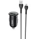 АЗП Hoco Z43 Mighty QC3.0 18W (1USB-A) + кабель USB to MicroUSB Чорний