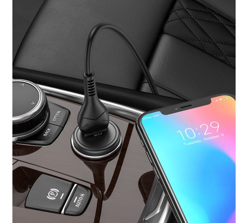 АЗП Hoco Z43 Mighty QC3.0 18W (1USB-A) + кабель USB to MicroUSB Чорний АЗП Hoco Z43 Mighty QC3.0 18W (1USB-A) + кабель USB to MicroUSB Чорний