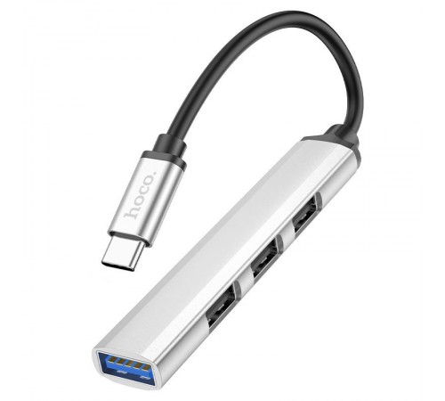 Перехідник Hoco HB26 4in1 (Type-C to USB3.0+USB2.0*3) Silver Перехідник Hoco HB26 4in1 (Type-C to USB3.0+USB2.0*3) Silver