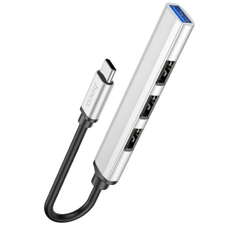 Перехідник Hoco HB26 4in1 (Type-C to USB3.0+USB2.0*3) Silver Перехідник Hoco HB26 4in1 (Type-C to USB3.0+USB2.0*3) Silver