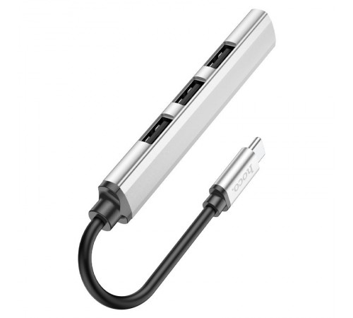 Перехідник Hoco HB26 4in1 (Type-C to USB3.0+USB2.0*3) Silver Перехідник Hoco HB26 4in1 (Type-C to USB3.0+USB2.0*3) Silver