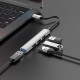 Перехідник Hoco HB26 4in1 (Type-C to USB3.0+USB2.0*3) Silver