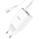 МЗП Hoco C100A with digital display PD20W+QC3.0 (1USB-A/1C) + кабель Type-C to Type-C White