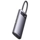 Перехідник HUB Baseus Metal Gleam Series 6-in-1 Multifunctional Type-C (WKWG080013) Gray