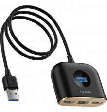 Перехідник HUB Baseus Square round 4-in-1 UBS3.0 1m (CAHUB-AY) Black