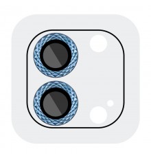 Захисне скло Metal Shine на камеру (у упак.) для Apple iPhone 12 / 12 mini / 11 Синій / Blue