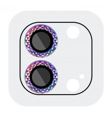 Захисне скло Metal Shine на камеру (у упак.) для Apple iPhone 12 / 12 mini / 11 Бузковий / Rainbow
