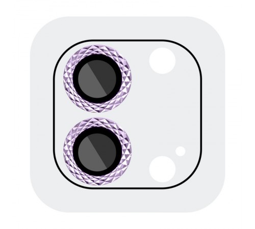Захисне скло Metal Shine на камеру (у упак.) для Apple iPhone 12 / 12 mini / 11 Фіолетовий / Purple