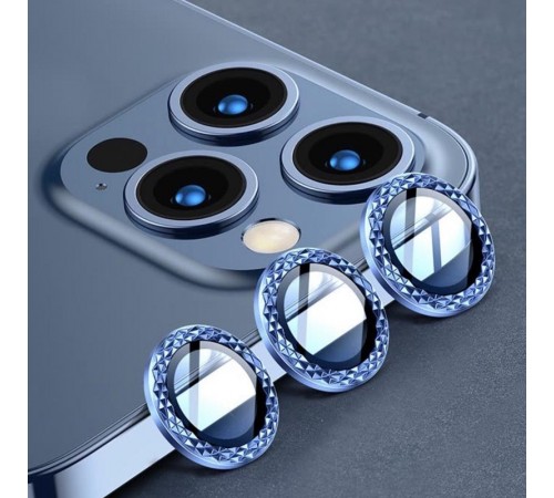 Захисне скло Metal Shine на камеру (у упак.) для Apple iPhone 12 Pro / 11 Pro / 11 Pro Max Синій / Blue Захисне скло Metal Shine на камеру (у упак.) для Apple iPhone 12 Pro / 11 Pro / 11 Pro Max Синій / Blue