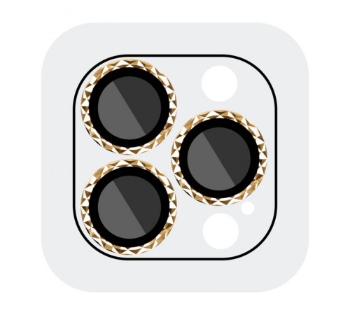 Захисне скло Metal Shine на камеру (у упак.) для Apple iPhone 12 Pro / 11 Pro / 11 Pro Max Золотий / Gold
