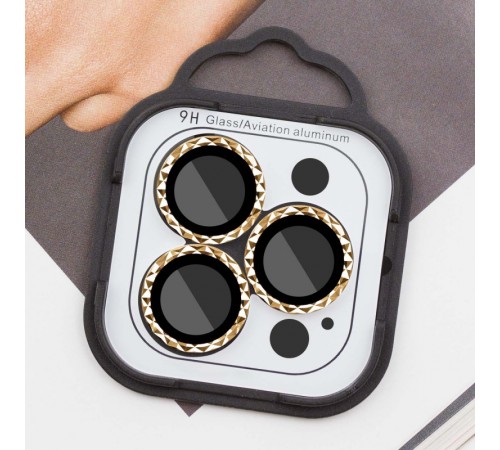 Захисне скло Metal Shine на камеру (у упак.) для Apple iPhone 12 Pro / 11 Pro / 11 Pro Max Золотий / Gold
