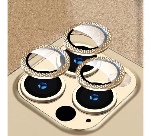 Захисне скло Metal Shine на камеру (у упак.) для Apple iPhone 12 Pro / 11 Pro / 11 Pro Max Золотий / Gold
