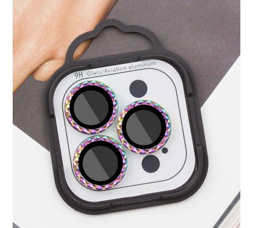 Захисне скло Metal Shine на камеру (у упак.) для Apple iPhone 12 Pro Max Бузковий / Rainbow Захисне скло Metal Shine на камеру (у упак.) для Apple iPhone 12 Pro Max Бузковий / Rainbow