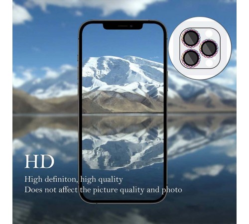 Захисне скло Metal Shine на камеру (у упак.) для Apple iPhone 12 Pro Max Бузковий / Rainbow Захисне скло Metal Shine на камеру (у упак.) для Apple iPhone 12 Pro Max Бузковий / Rainbow