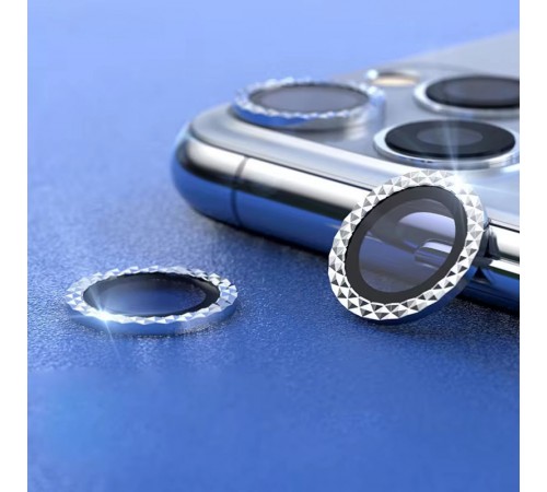 Захисне скло Metal Shine на камеру (у упак.) для Apple iPhone 12 Pro Max Срібний / Silver