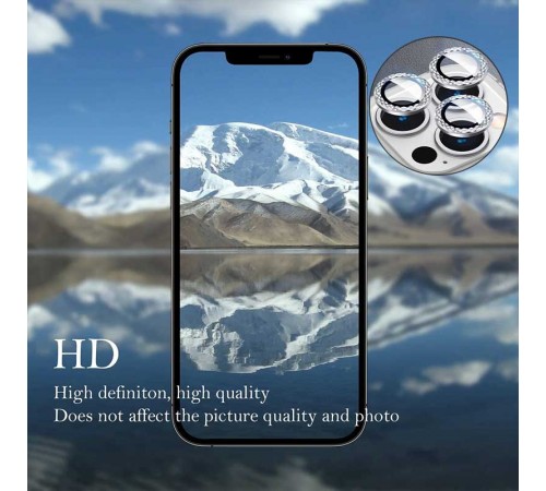 Захисне скло Metal Shine на камеру (у упак.) для Apple iPhone 12 Pro Max Срібний / Silver