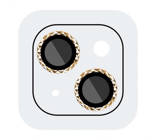 Захисне скло Metal Shine на камеру (у упак.) для Apple iPhone 14 (6.1") / 14 Plus (6.7") Золотий / Gold
