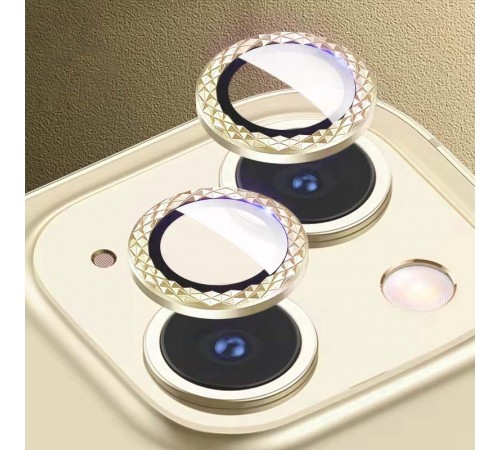 Захисне скло Metal Shine на камеру (у упак.) для Apple iPhone 14 (6.1") / 14 Plus (6.7") Золотий / Gold